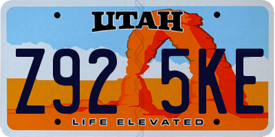 UT license plate Z925KE