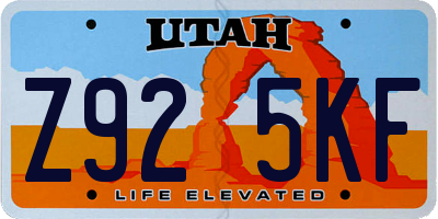 UT license plate Z925KF