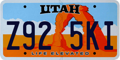 UT license plate Z925KI