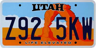 UT license plate Z925KW