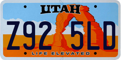 UT license plate Z925LD