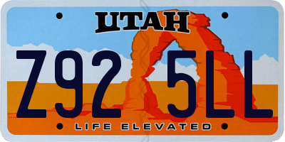 UT license plate Z925LL