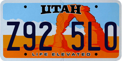 UT license plate Z925LO