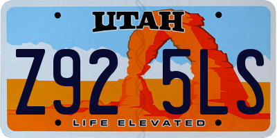 UT license plate Z925LS