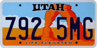 UT license plate Z925MG