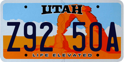 UT license plate Z925OA