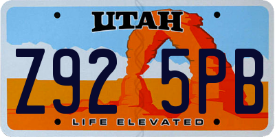 UT license plate Z925PB