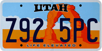 UT license plate Z925PC