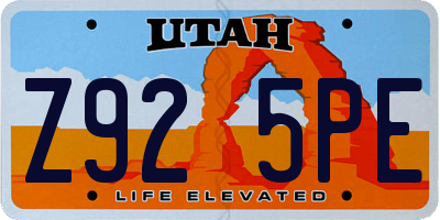 UT license plate Z925PE