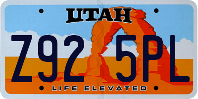 UT license plate Z925PL