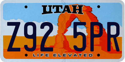 UT license plate Z925PR