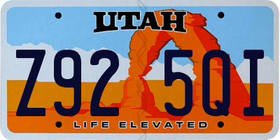 UT license plate Z925QI