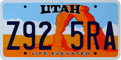 UT license plate Z925RA