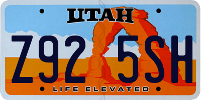 UT license plate Z925SH