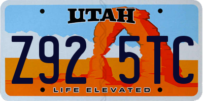 UT license plate Z925TC