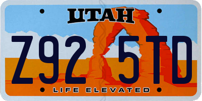 UT license plate Z925TD