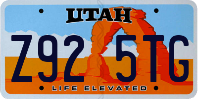 UT license plate Z925TG