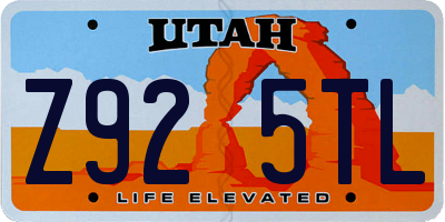 UT license plate Z925TL