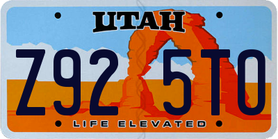 UT license plate Z925TO