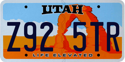 UT license plate Z925TR