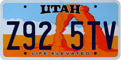 UT license plate Z925TV