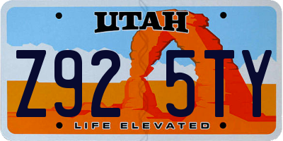 UT license plate Z925TY