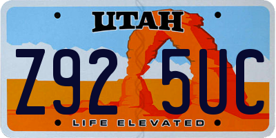 UT license plate Z925UC