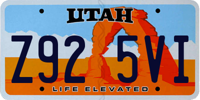 UT license plate Z925VI