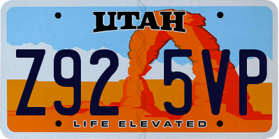 UT license plate Z925VP