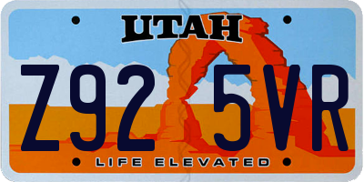 UT license plate Z925VR