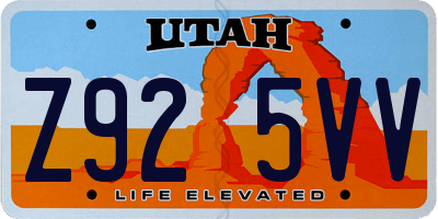 UT license plate Z925VV