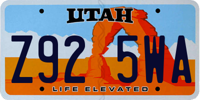 UT license plate Z925WA