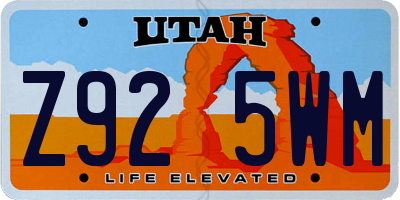 UT license plate Z925WM