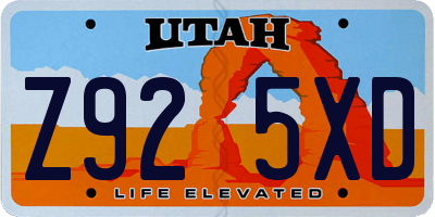 UT license plate Z925XD
