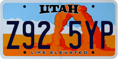 UT license plate Z925YP