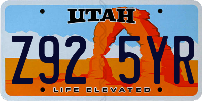 UT license plate Z925YR