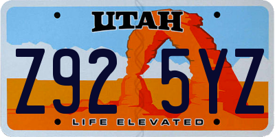 UT license plate Z925YZ