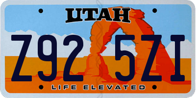 UT license plate Z925ZI