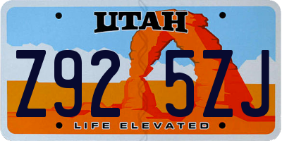 UT license plate Z925ZJ
