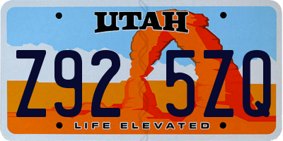 UT license plate Z925ZQ