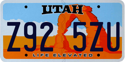 UT license plate Z925ZU