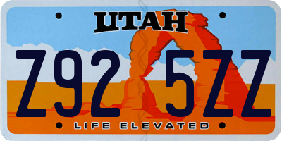 UT license plate Z925ZZ