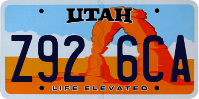 UT license plate Z926CA