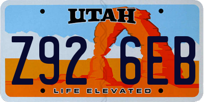 UT license plate Z926EB