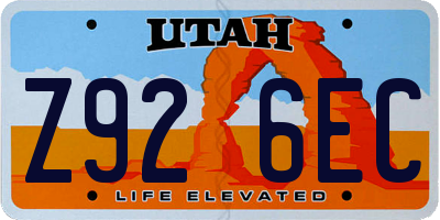 UT license plate Z926EC