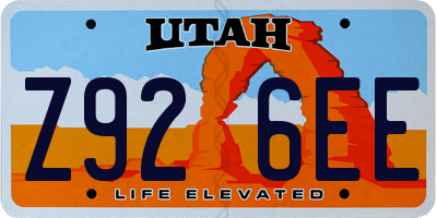 UT license plate Z926EE