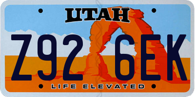 UT license plate Z926EK