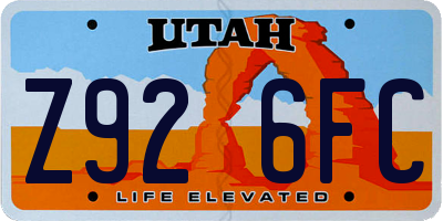 UT license plate Z926FC