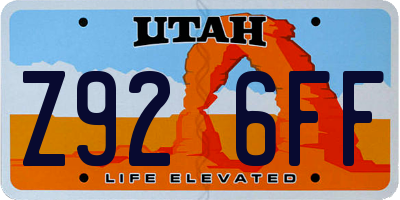 UT license plate Z926FF