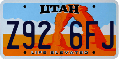 UT license plate Z926FJ